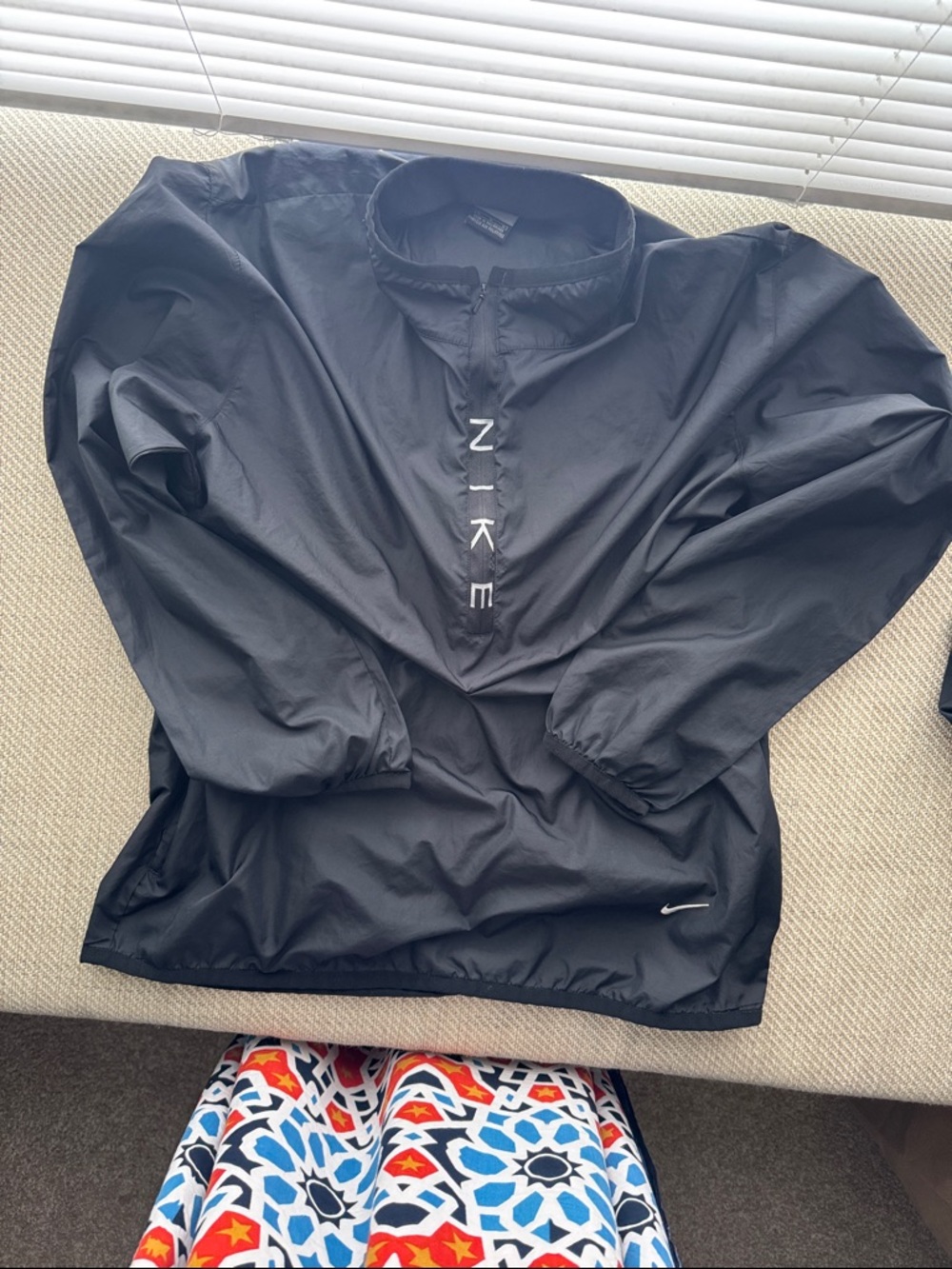 Nike Black Quarter-Zip Pullover with Center Logo
